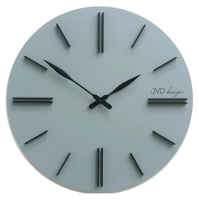 Grande Horloge murale ronde en bois index en relief 50 cm Couleur : Noir