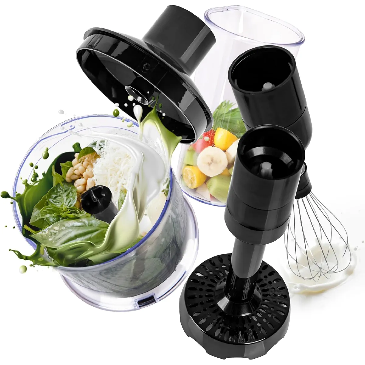 HBA35 Accessoires pour Mixeur plongeant HB35B ou HB35C de Fouet Hachoir Presse-Purée Découper Mixer Hacher Fouetter les Ingrédients Idéal pour Pâtisserie Purée Légumes Fruits